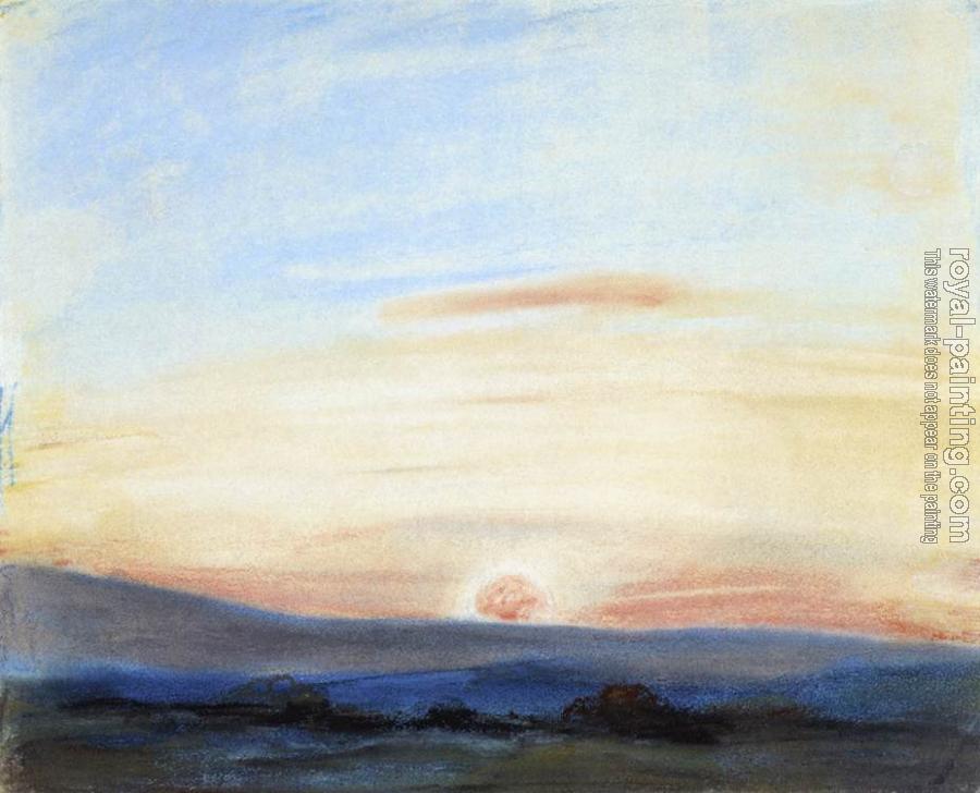 Eugene Delacroix : Study of Sky: Setting Sun